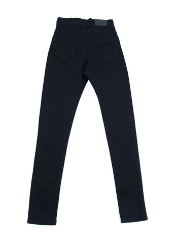 Черные демисезонные зауженные джинсы для девочек с высокой талией черные Altun