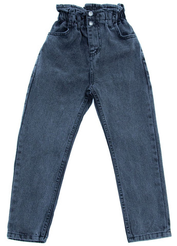 Серые демисезонные мом фит джинсы для девочек серые вареные мом с резинкой JEANSclub