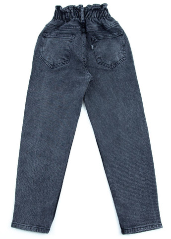 Серые демисезонные мом фит джинсы для девочек мом серые с резинкой Altun