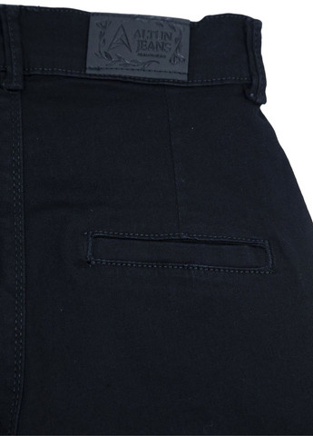 Черные демисезонные зауженные джинсы для девочек с высокой талией черные с защипами Altun