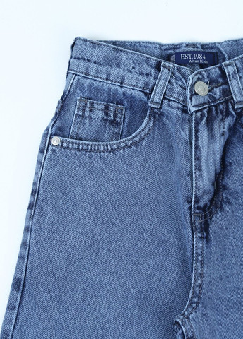 Синие демисезонные клеш джинсы для девочек синие с варкой широкие от бедра Altun
