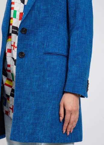 Синий женский синий удлиненный жакет MSGM однотонный - всесезон