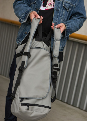 Многофункциональная сумка-рюкзак с карманом для обуви 37L на 3 отделения, в сером цвете No Brand сумка barrel (260396300)