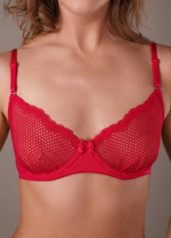 Красный бюстгальтер ласка slz26101022 мягкая чашка красный Brabrabra с косточками
