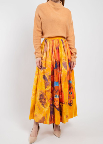 Оранжевая кэжуал однотонная юбка MSGM