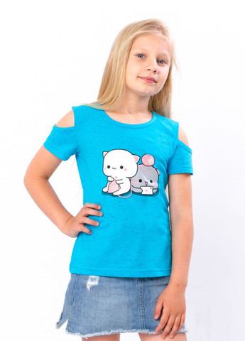 Бірюзова літня футболка для дівчинки бірюзовий носи своє (6147-070-33-1-v0) Носи своє