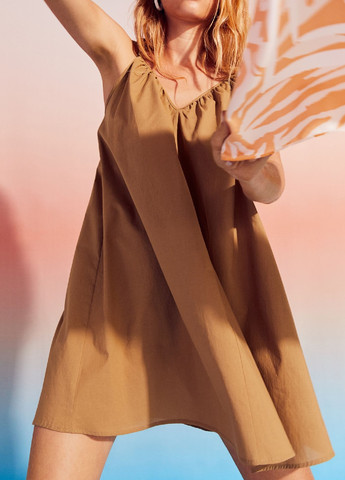 Темно-бежевое кэжуал платье H&M зебра