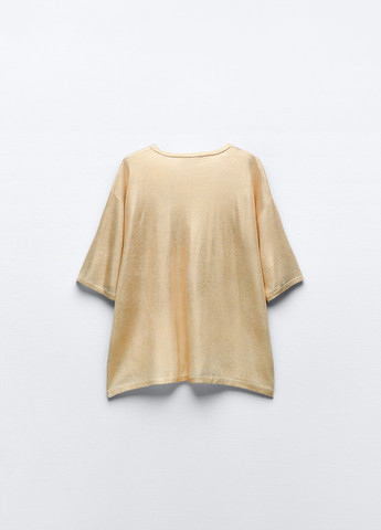 Золотая летняя футболка Zara