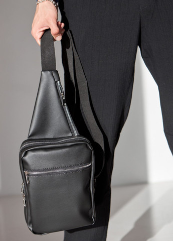 Чоловіча нагрудна сумка слінг шкіряна з кобурою на липучці на 4 відділення No Brand TacticaSlinq (260396298)