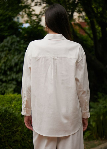 Белая повседневный рубашка однотонная Forly