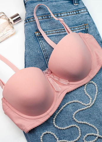 Розовый балконет бюстгальтер женский ISSA PLUS полиэстер