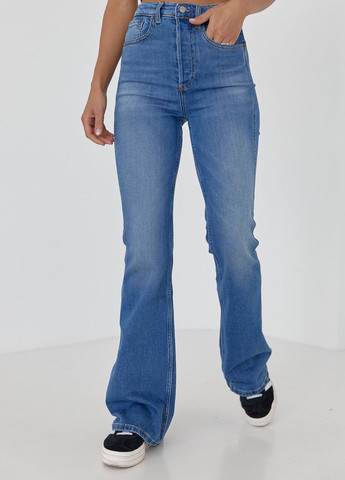 Женские джинсы клеш с круглой кокеткой сзади Lurex - (260376438)