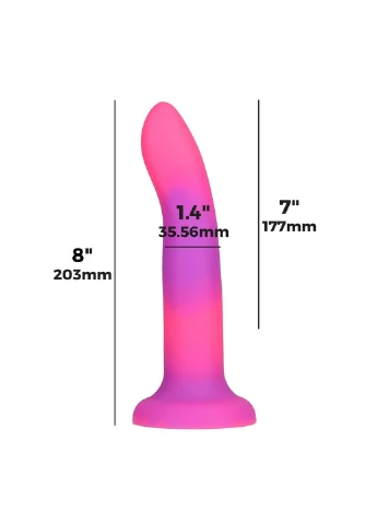 Светящийся в темноте фаллоимитатор - Rave - 8" Glow in the Dark Dildo ADDICTION (260414251)