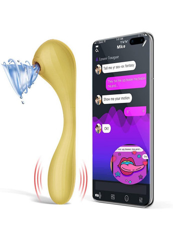 Вакуумный вагинально-клиторальный стимулятор Bobi Yellow, управление со смартфона Magic Motion (260414524)