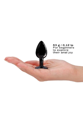 Металлическая анальная пробка с украшением в виде кристалла - Diamond Plug BLACK S Dorcel (260414418)