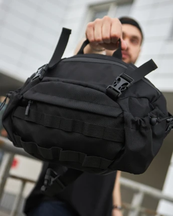 Вмістка нагрудна чоловіча тактична бананка / сумка через плече чорна No Brand TacticaBig (260492537)