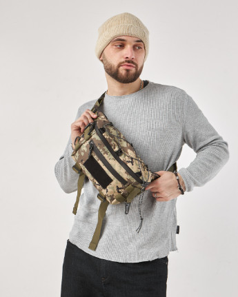 Тактична бананка, поясна сумка піксель із карабіном No Brand Tactica TT (260492545)