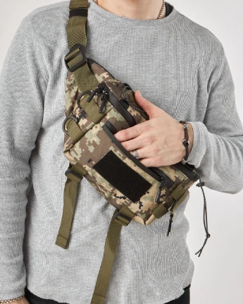 Тактична бананка, поясна сумка піксель із карабіном No Brand Tactica TT (260492545)
