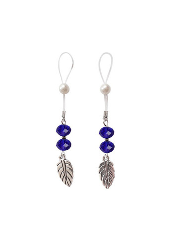 Сексуальные украшения для сосков с листиком Nipple Jewelry Leaf, цвет синий No Brand (260449822)