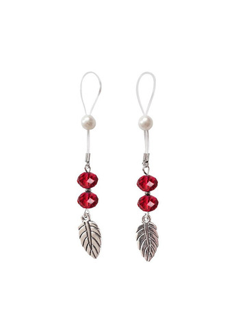 Сексуальные украшения для сосков с листиком Nipple Jewelry Leaf, цвет красный No Brand (260449831)