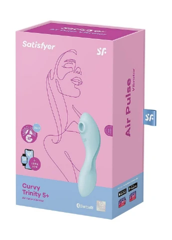 Вакуумний стимулятор із вібрацією Curvy Trinity 5 (Blue) Satisfyer (260450305)