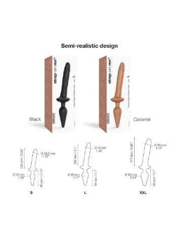 Анальная пробка с дилдо SWITCH PLUG-IN REALISTIC DILDO BLACK - L (мятая упаковка) Strap-On-Me (260450067)