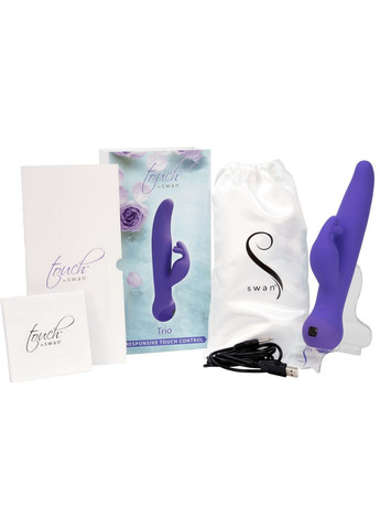 Вибратор-кролик с сенсорным управлением и ротацией Touch by - Trio Purple Swan (260449967)