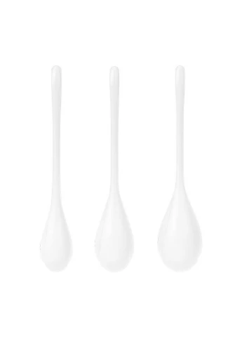 Набор йони бусин Yoni Power 1 White, диаметр 2-2,5-3см, вес 22-46-74гр Satisfyer (260450257)