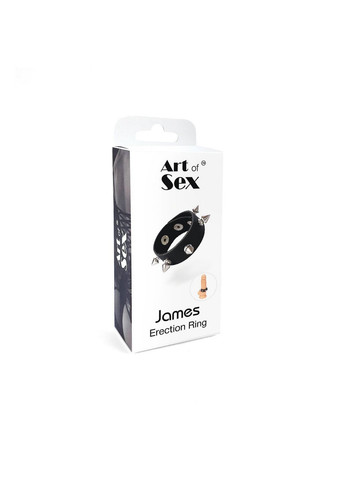Эрекционное кольцо с шипами из натуральной кожи - James, черный Art of Sex (260450733)