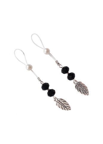Сексуальные украшения для сосков с листиком Nipple Jewelry Leaf, цвет черный No Brand (260450368)