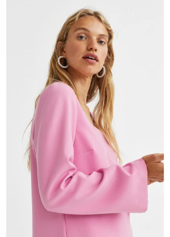 Рожева ділова сукня H&M однотонна