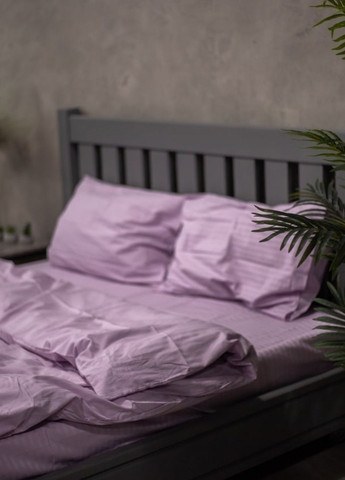 Комплект постельного белья Satin Stripe Lavender 100% хлопок 220х180 см No Brand (260476776)
