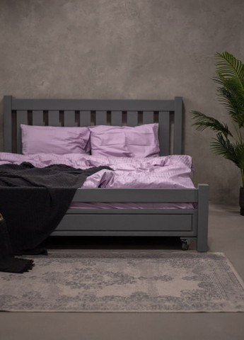 Комплект постельного белья Satin Stripe Lavender 100% хлопок 220х180 см No Brand (260476776)