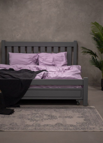 Комплект постільної білизни Satin Stripe Lavender 100% бавовна 220х180 см No Brand (260476776)