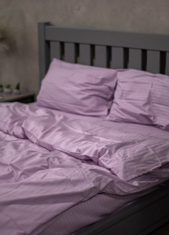 Комплект постільної білизни Satin Stripe Lavender 100% бавовна 220х180 см No Brand (260476776)