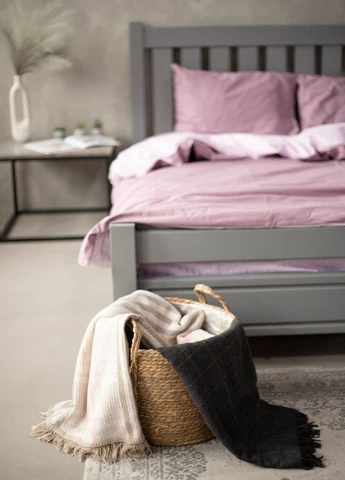 Комплект постільної білизни Satin Stripe Plum + Lavender 100% бавовна 220х180 см No Brand (260476779)