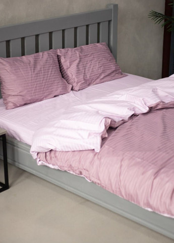 Комплект постельного белья Satin Stripe Plum + Lavender 100% хлопок 215х150 см 2 шт, 70х70 см семейный No Brand (260476784)