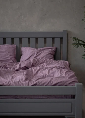 Комплект постільної білизни Satin Stripe Plum 100% бавовна 220х200 см 70х70 см євро No Brand (260476782)