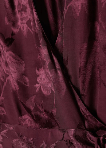 Бордова кежуал сукня міді з віскози H&M однотонна