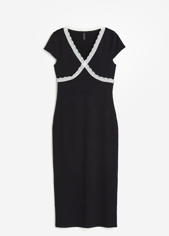 Чорна кежуал сукня H&M однотонна