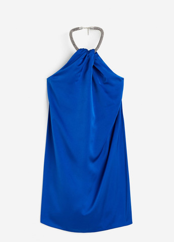Синее праздничный платье H&M однотонное