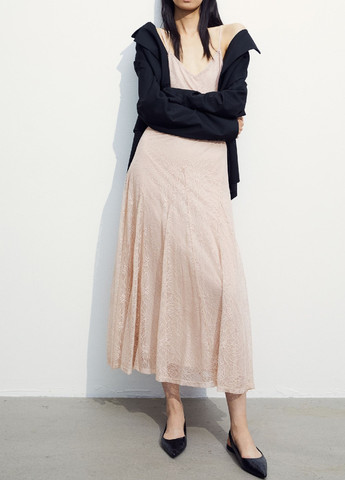 Светло-бежевое кэжуал платье H&M однотонное