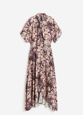 Фіолетова кежуал сукня H&M з квітковим принтом