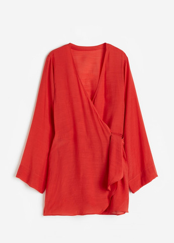 Красное пляжное платье H&M однотонное