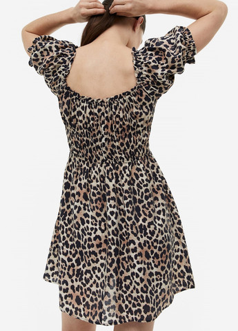 Бежева кежуал сукня H&M леопардовий