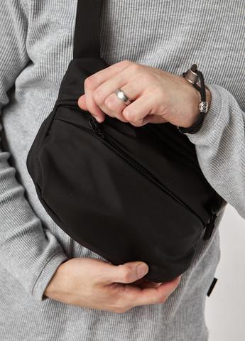 Поясная сумка, бананка через плечо стильный и практичный аксессуар черный цвет No Brand frog (260492514)