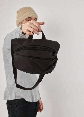 Поясна сумка, бананка через плече стильний та практичний аксесуар чорний колір No Brand frog (260492514)