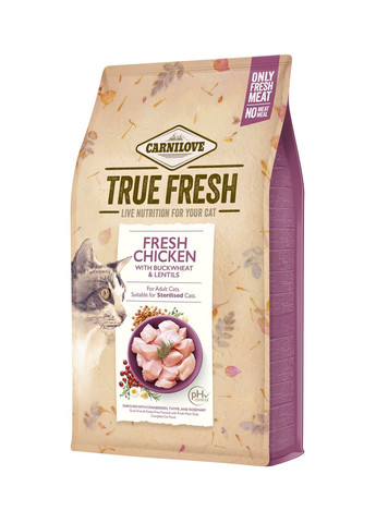 Сухой корм для взрослых кошек True Fresh Cat Chicken с курицей, 340 г Carnilove (260479253)