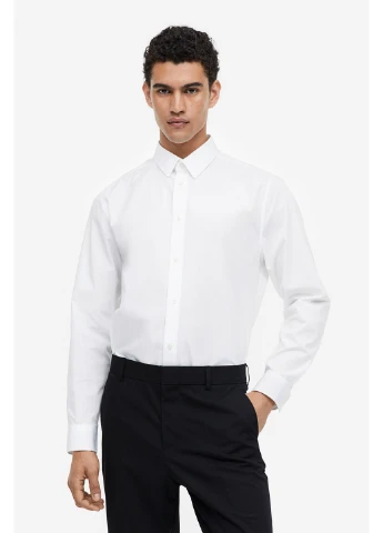 Белая классическая рубашка H&M