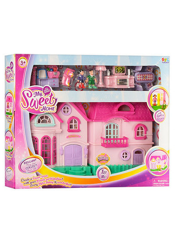 Дитячий ігровий будиночок для ляльок з ляльками та меблями 23,5х14х24 см Limo Toy (260498431)